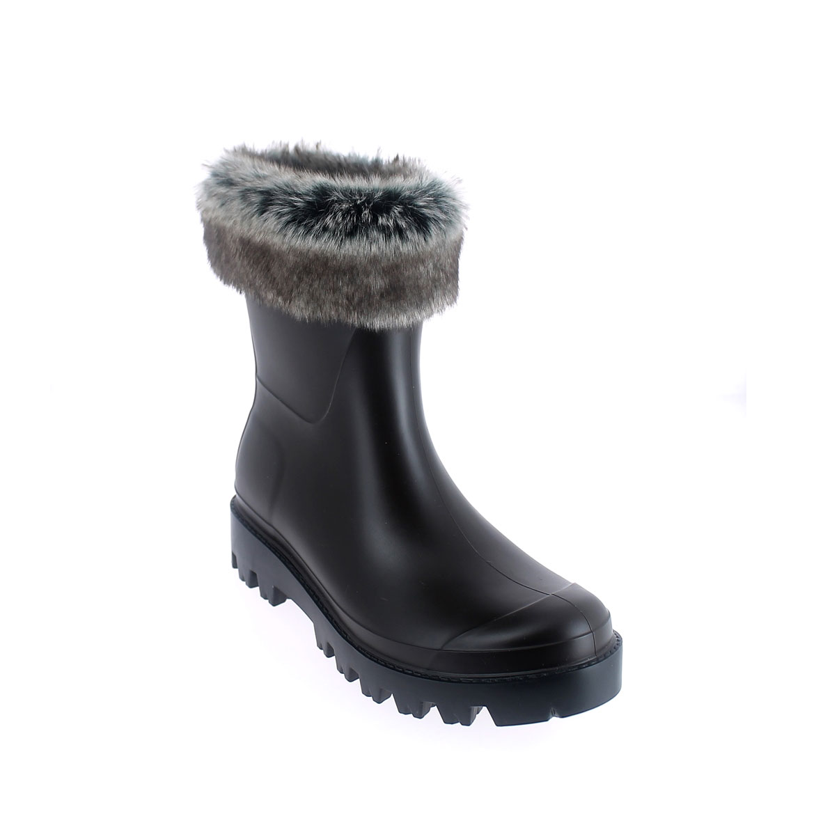 Wellington low boot in Testa di moro pvc with inner lining and cuff