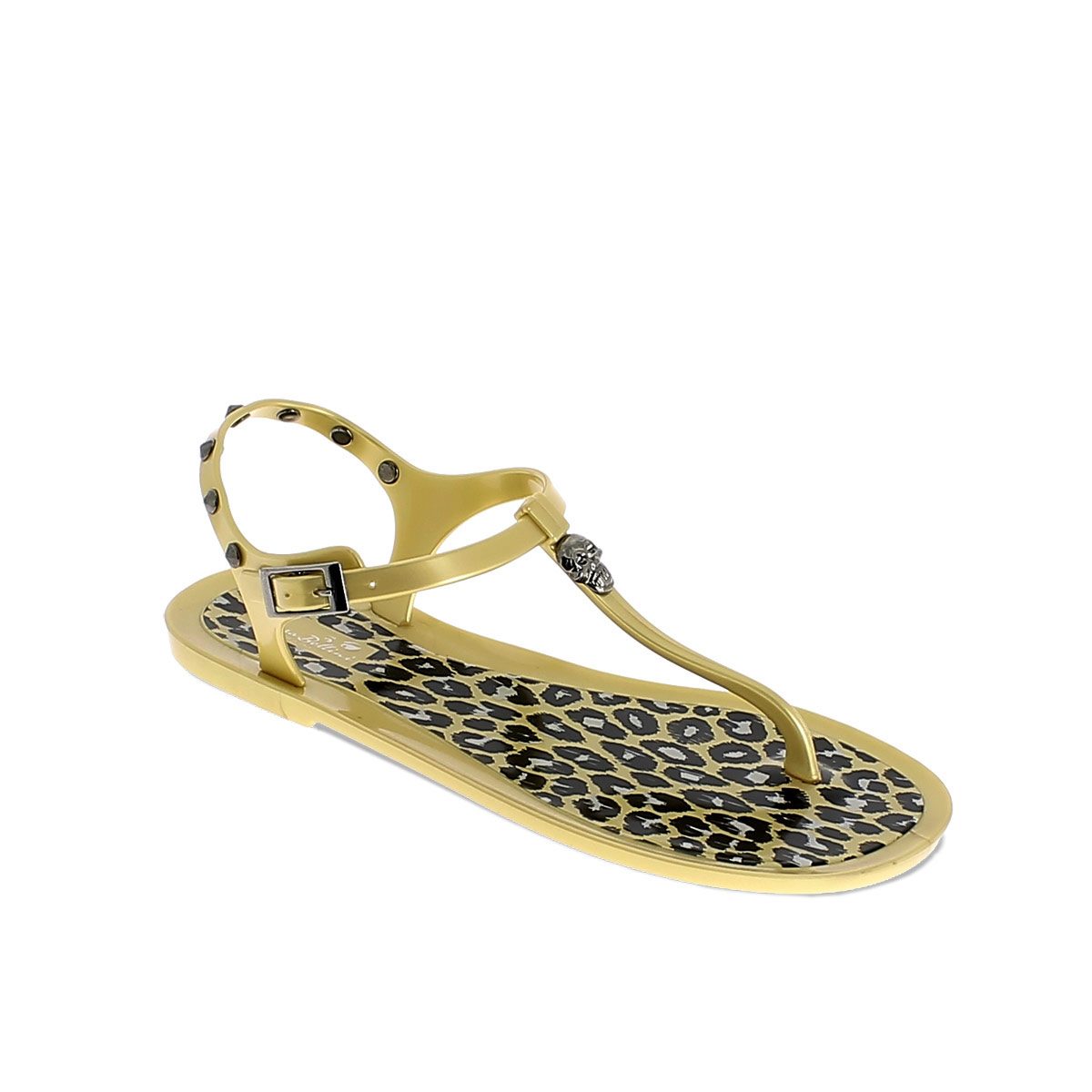 PVC THONG SANDAL WITH LEOPARD PATTERN INSOLE
