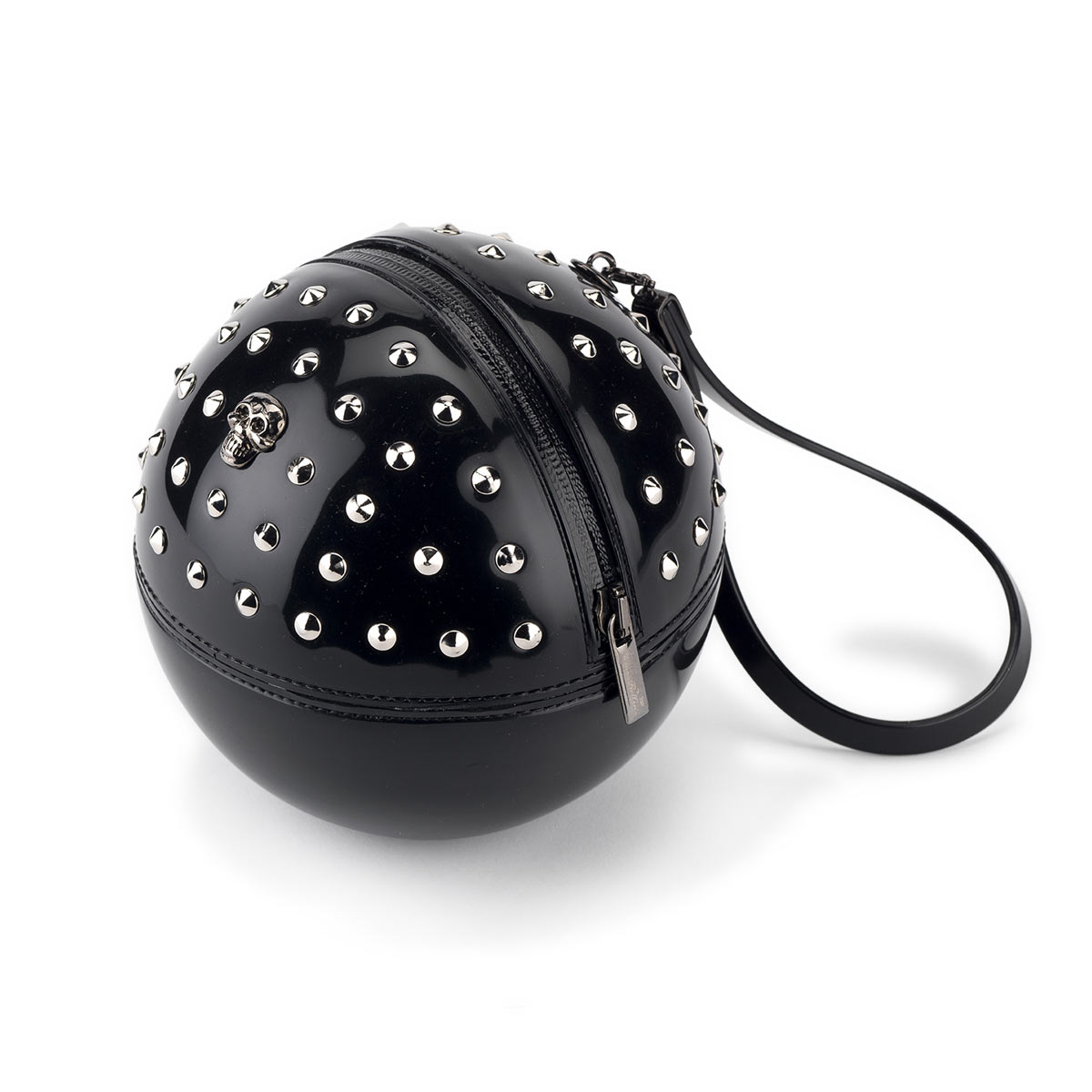 &quot;Rock&#39;n&#39;ball&quot; studded Sphere bag in bright pvc