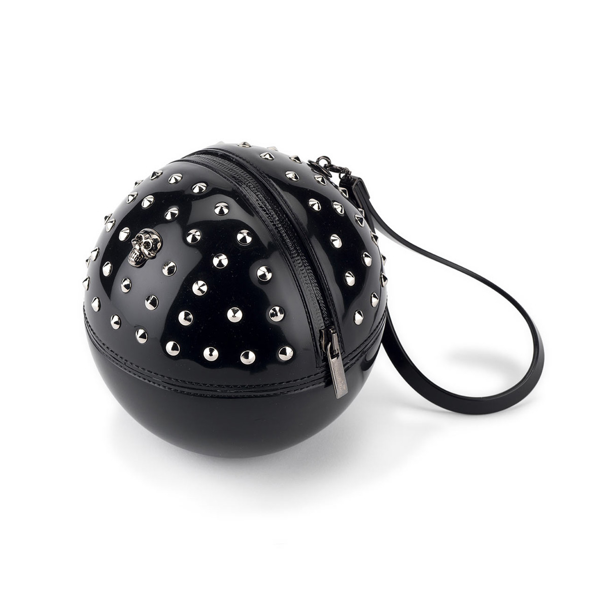 "Rock'n'ball" studded Sphere bag in bright pvc