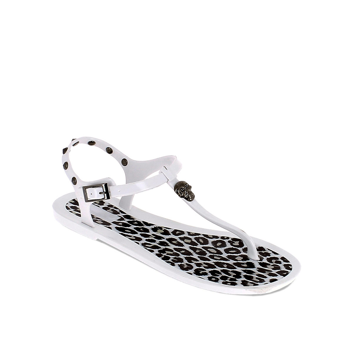PVC THONG SANDAL WITH LEOPARD PATTERN INSOLE