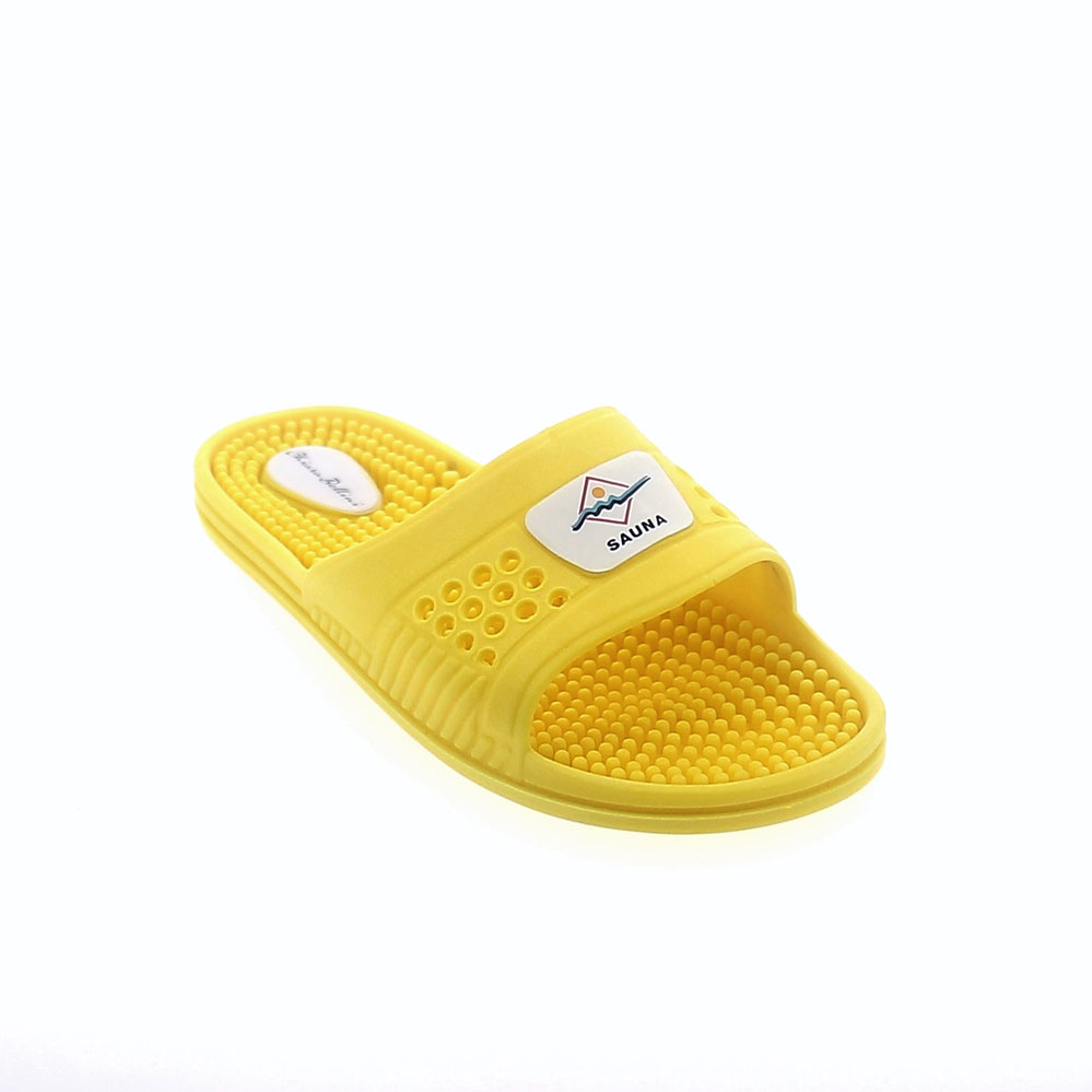 PVC SUMMER MULE IN YELLOW COLOUR WITH MASSAGING PEGS