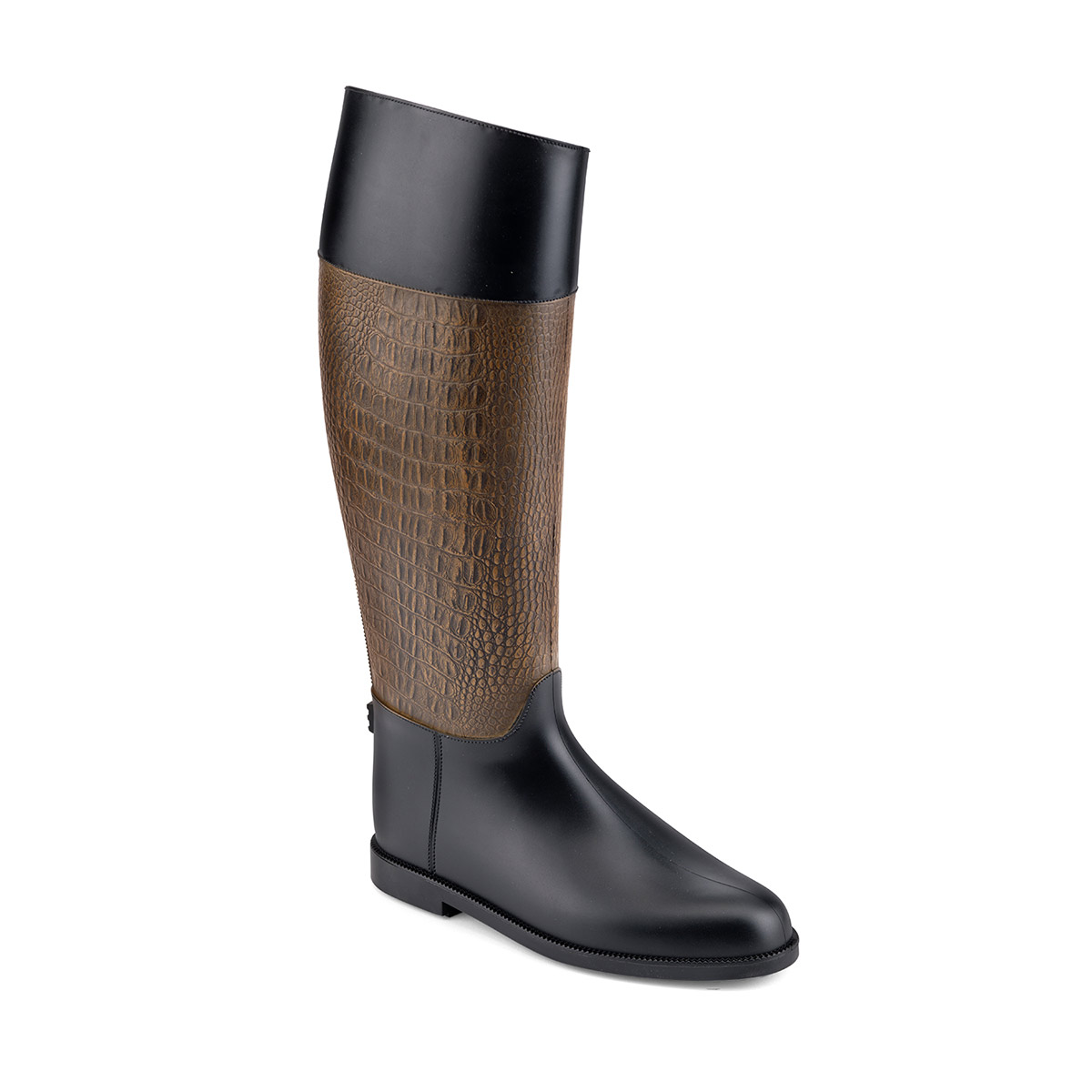 Pvc Riding Boot with a crocodile printing