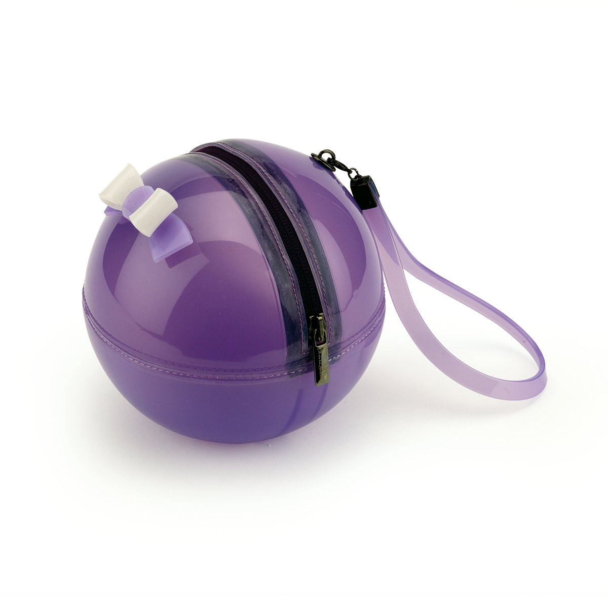 Pvc Sphere Bag with bow shaped accessory