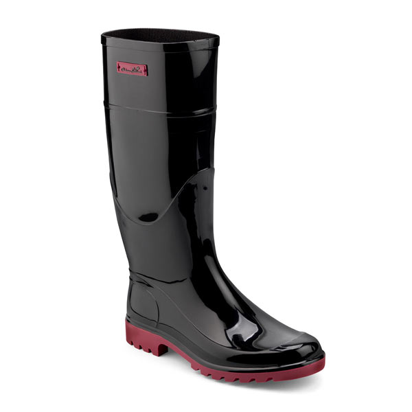 Bright pvc Rainboot with coloured label and sole