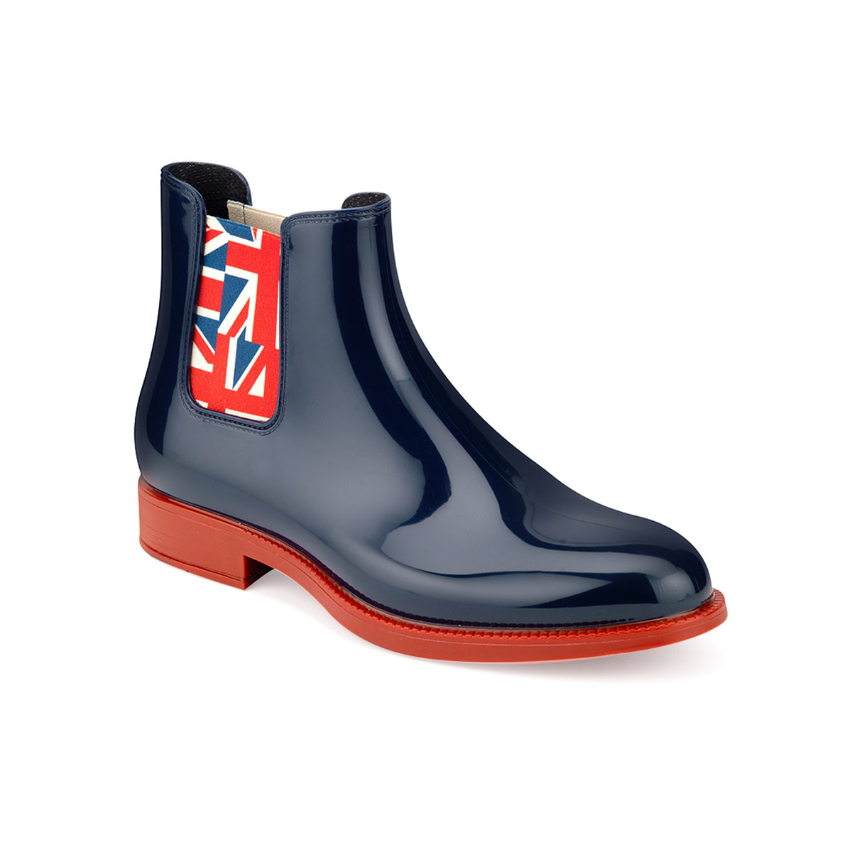 CHELSEA RAIN BOOT WITH RED COLOUR SOLE AND ELASTIC