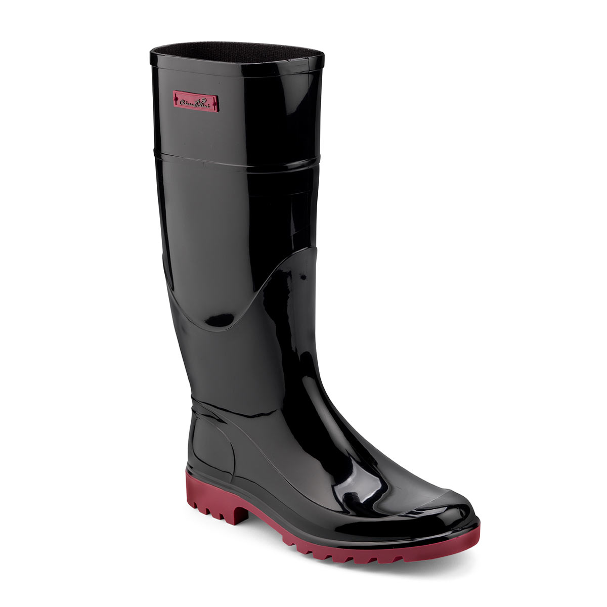 Bright pvc Rainboot with coloured label and sole